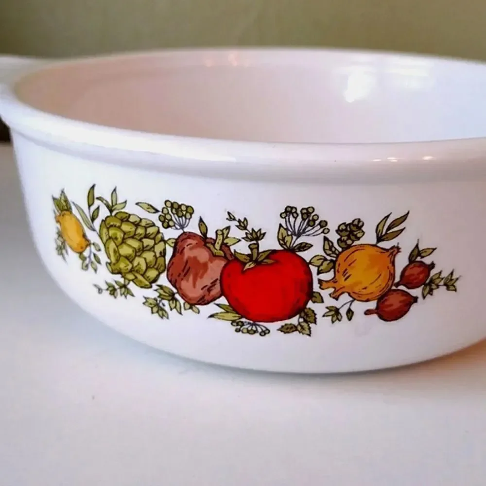 Corningware VTG Spice Of Life Print P- 150- B‎ Round Grab It Bowl